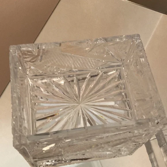 Bohemian Czech Vintage Crystal Cover Dish/Box - Picture 3 of 8